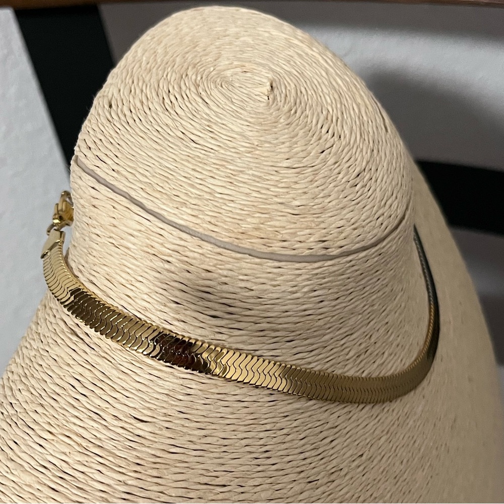 Adornia NWT AUTHENTIC 14K Gold-Plated & White Rhodium Herringbone Necklace. - Picture 9 of 15